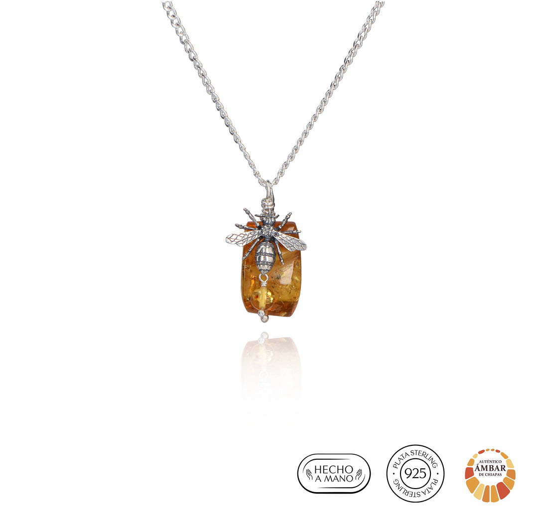 Gargantilla Abeja Reina con Ámbar Natural XL