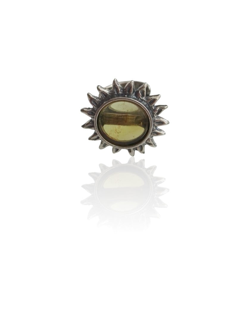 Anillo Sol con bisel de Ámbar