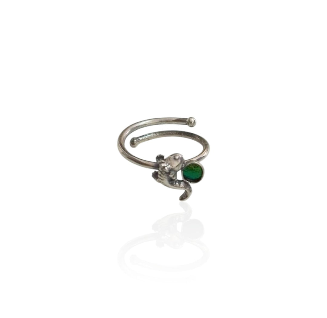 Anillo Ajolote mini con bisel