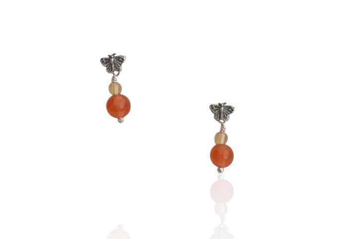 Aretes mariposa monarca mini